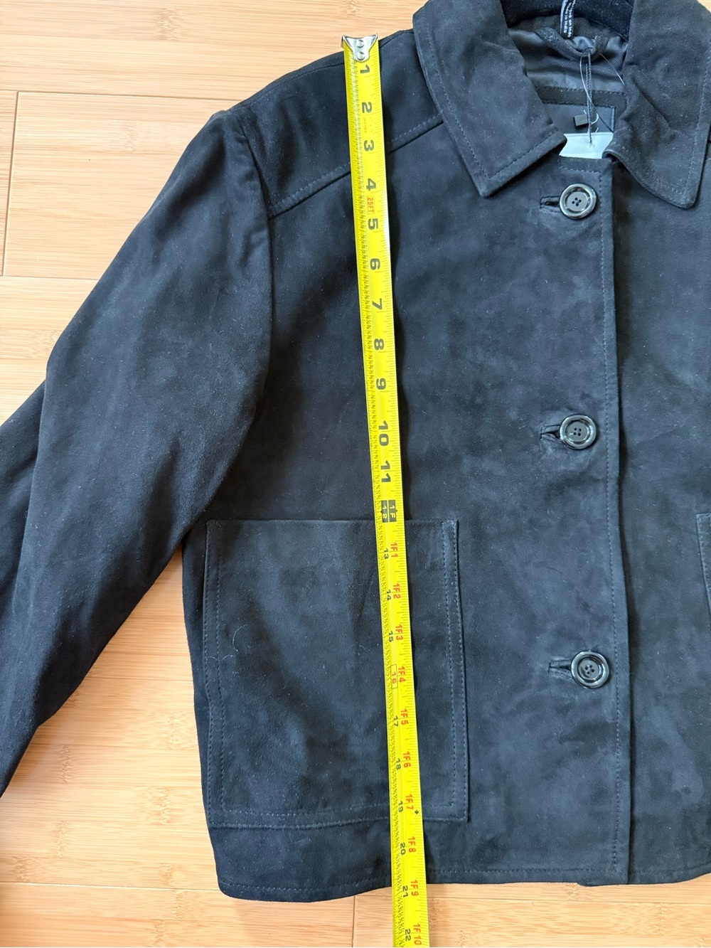 NEW! Bod & Christensen - Suede Button-Front Jacket - Black - Size M - Picture 11 of 11